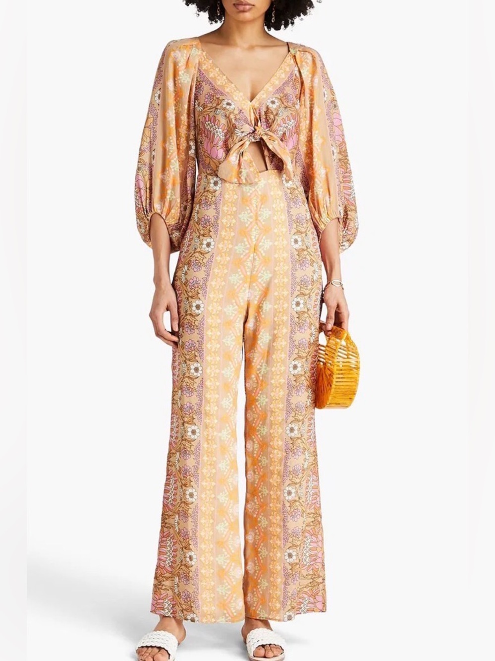 NWT SANDRO Dieppe Floral Linen Blend Jumpsuit 34 US 2 - Picture 15 of 16